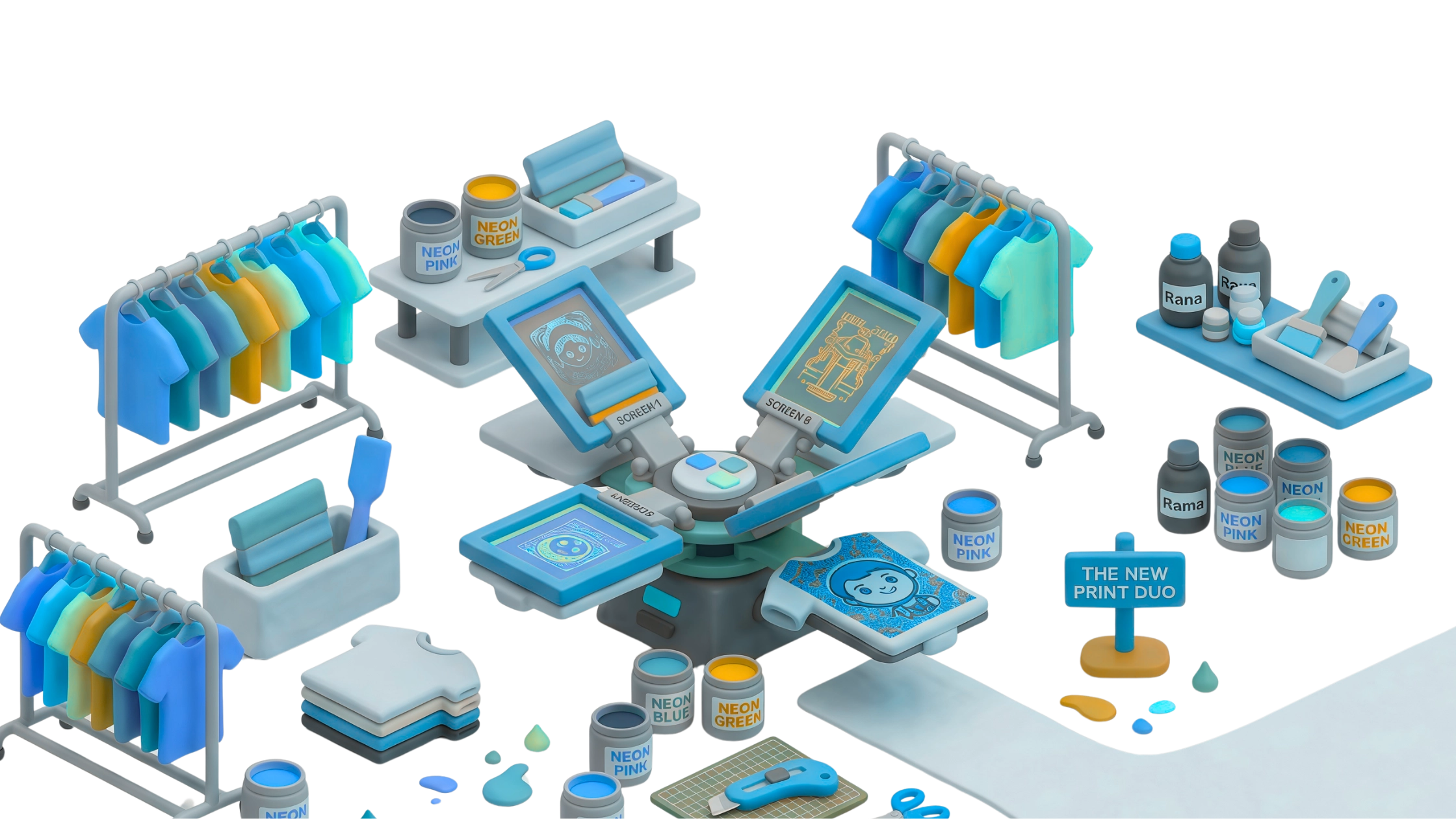 Kivu organizando una imprenta