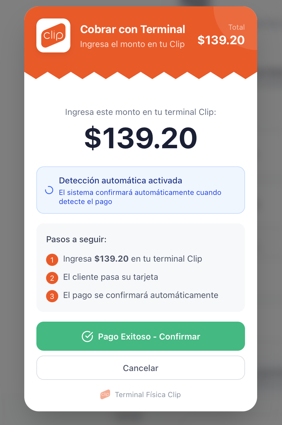 Terminal física Clip